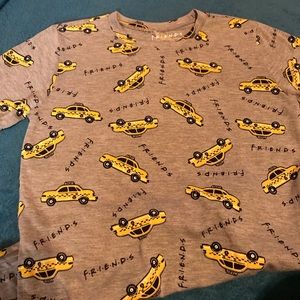 Friends Tv Show Logo And Yellow Cab Tshirt Top